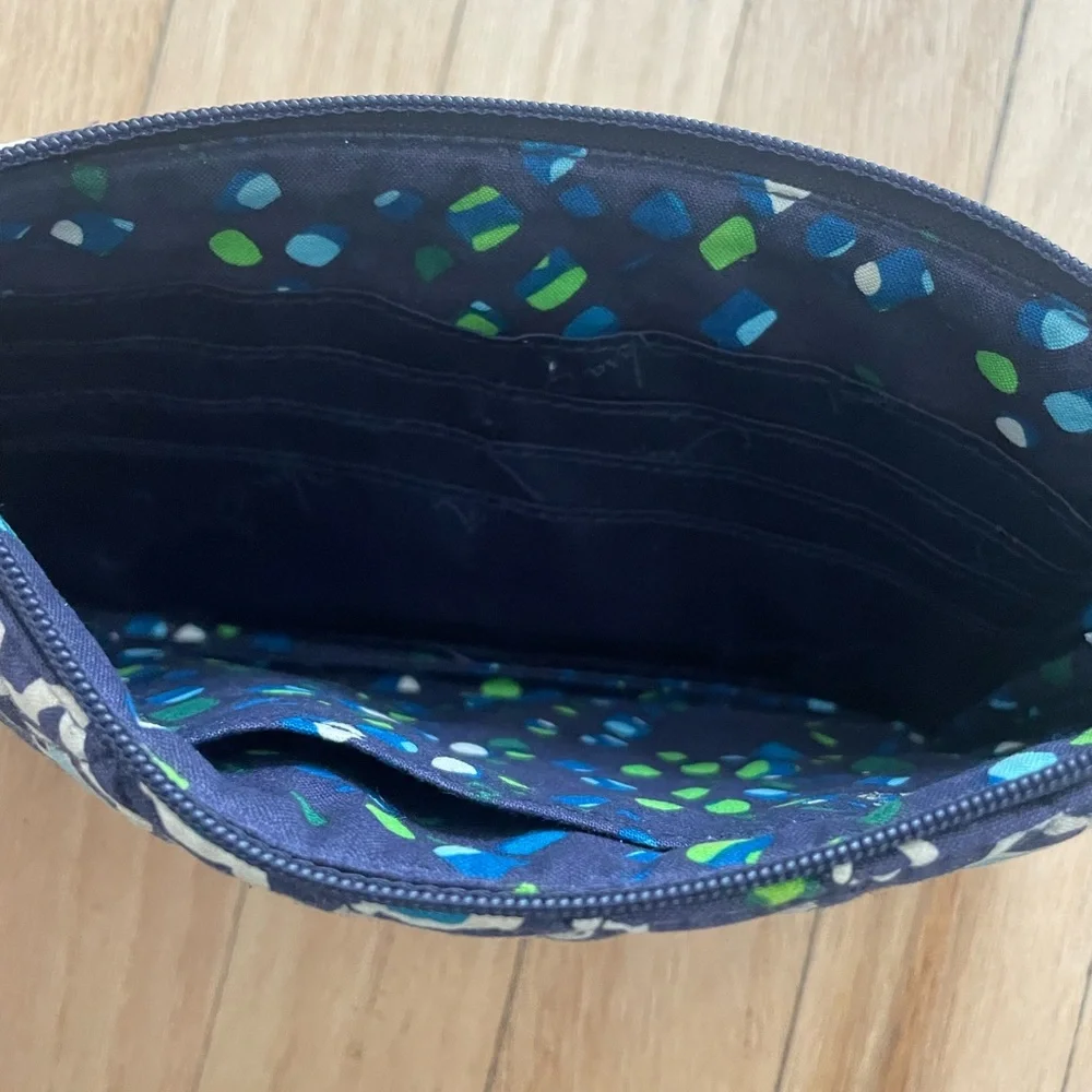 Vera Bradley Navy and Blue Geometric Cosmetic Bag